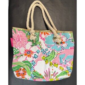 Lilly Pulitzer Floral Rope Handle Tote Bag